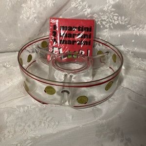 Large Cocktail Garnish Divided dish +free Napkins